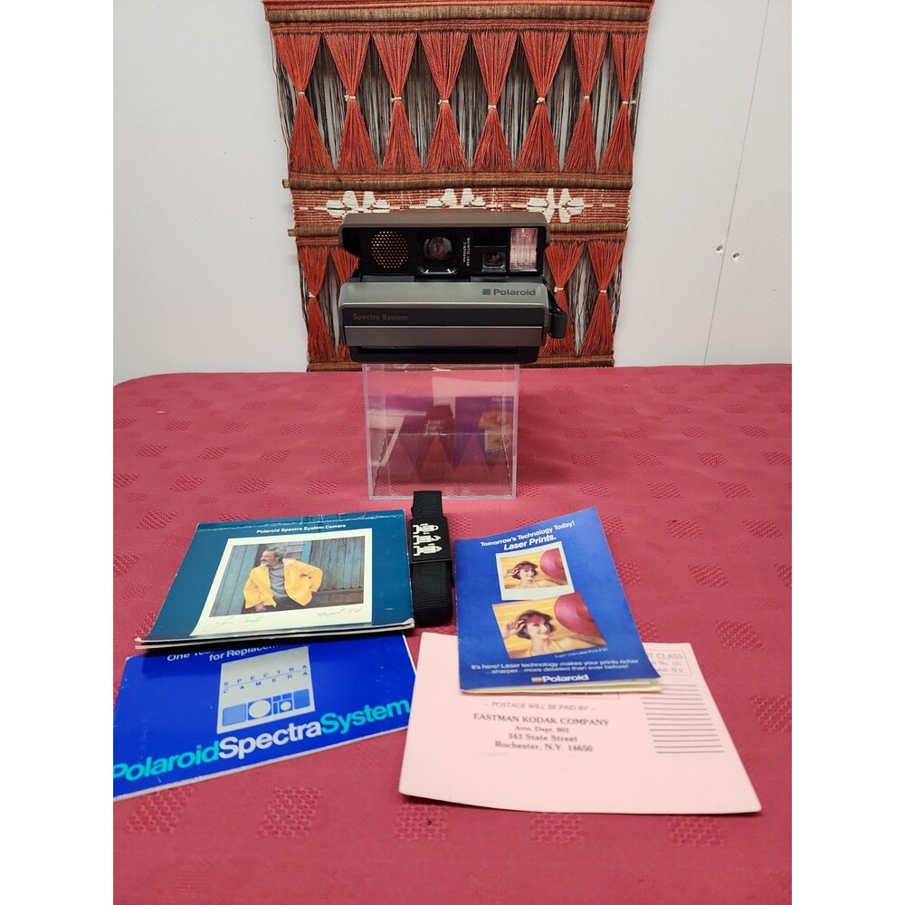 Vintage Polaroid Spectra System Camera W Original Paperwork And Strap Untested